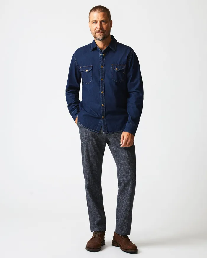 Men Shoals Denim Shirt Double Dye Billy Reid Shirting