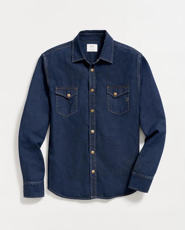 Men Shoals Denim Shirt Double Dye Billy Reid Shirting