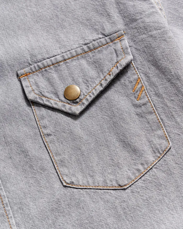 Men Shoals Denim Shirt Grey Wash Billy Reid Shirting