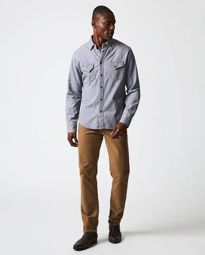 Men Shoals Denim Shirt Grey Wash Billy Reid Shirting
