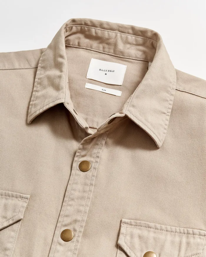 Men Shoals Twill Shirt Khaki Billy Reid Shirting