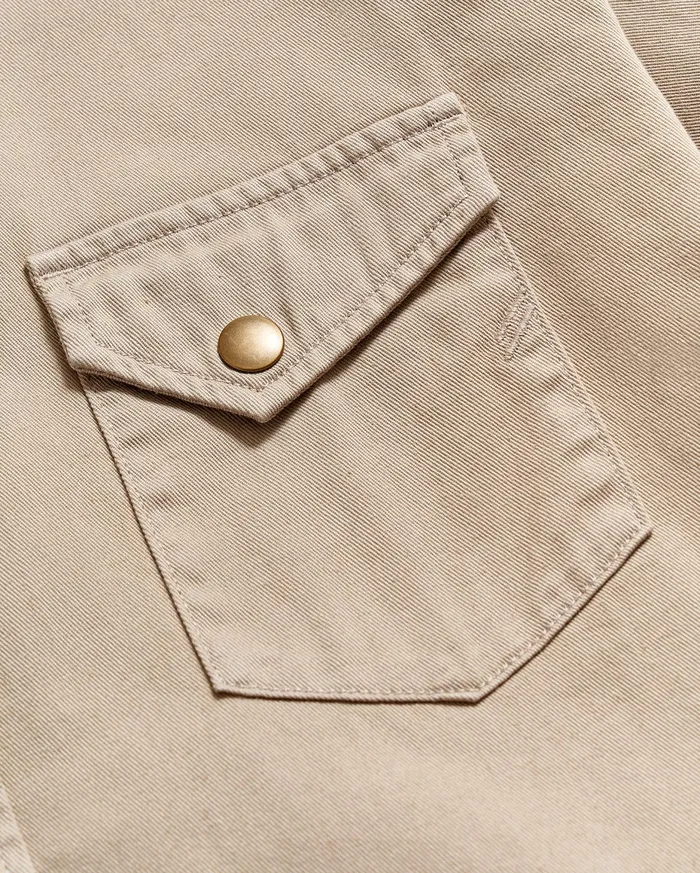 Men Shoals Twill Shirt Khaki Billy Reid Shirting