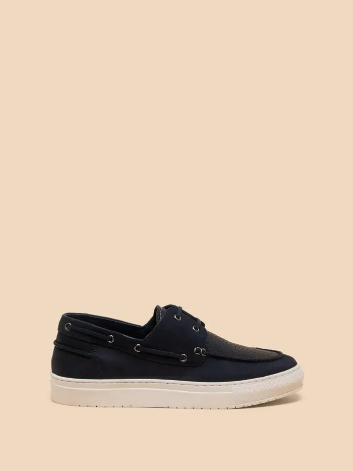 Men SHOES White Stuff Noah Leather Boat Shoe Dark Navy Men SHOES White Stuff Noah Leather Boat Shoe Dark Navy