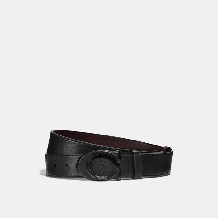 Men Signature Buckle Cut To Size Reversible Belt 38 Mm Blackox Blood Coach Belts