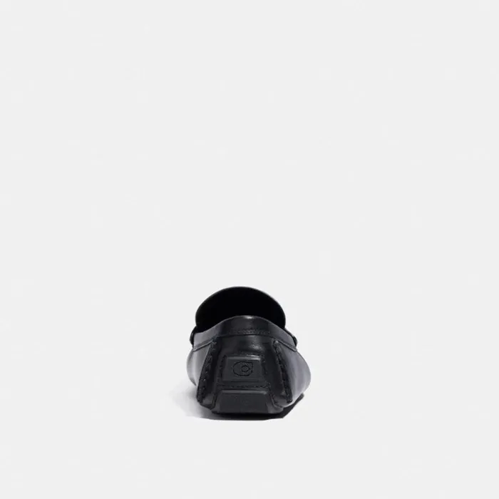 Men Signature Coin Driver Black Coach Loafers and Drivers