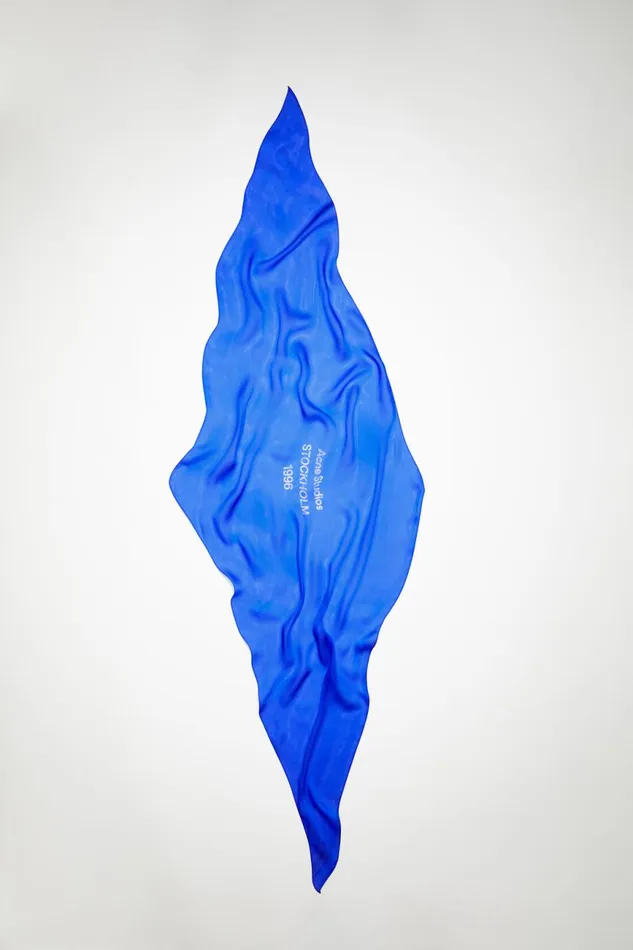 Men Silk Scarf Electric Blue Acne Studios Scarves