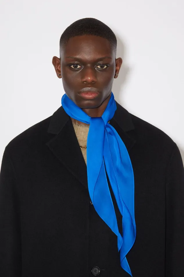 Men Silk Scarf Electric Blue Acne Studios Scarves
