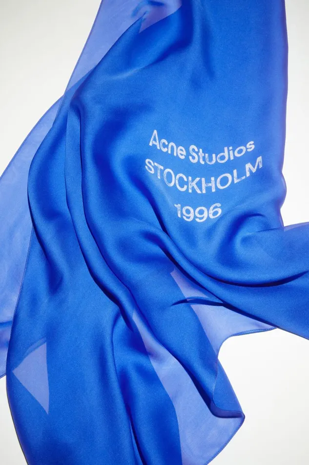 Men Silk Scarf Electric Blue Acne Studios Scarves