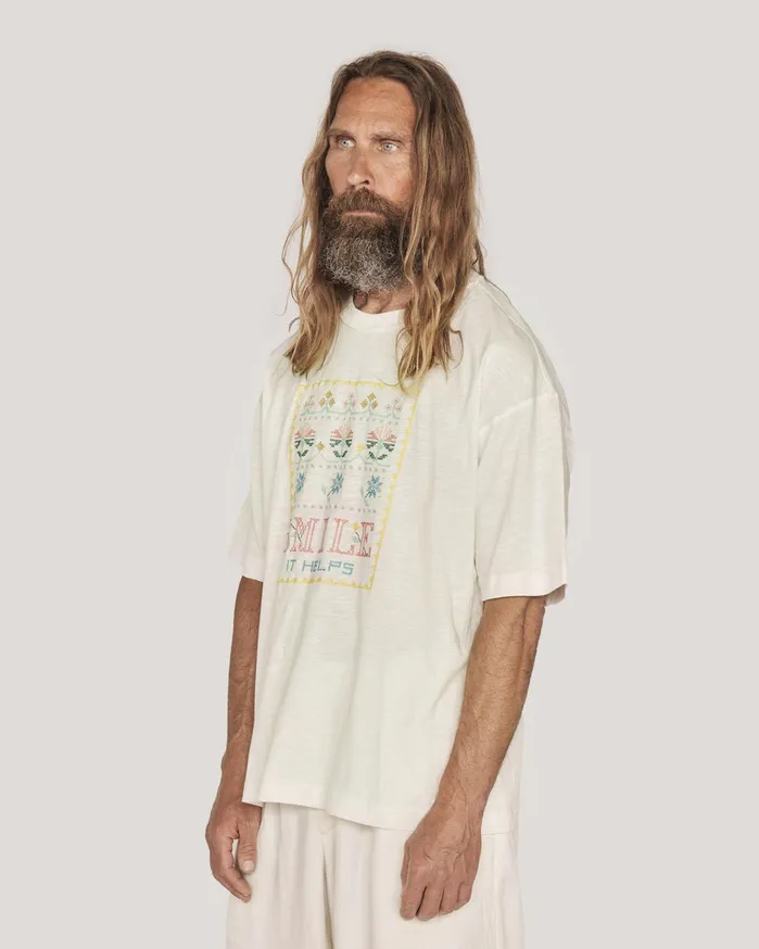 Men Smile TShirt White YMC Tops and TShirts