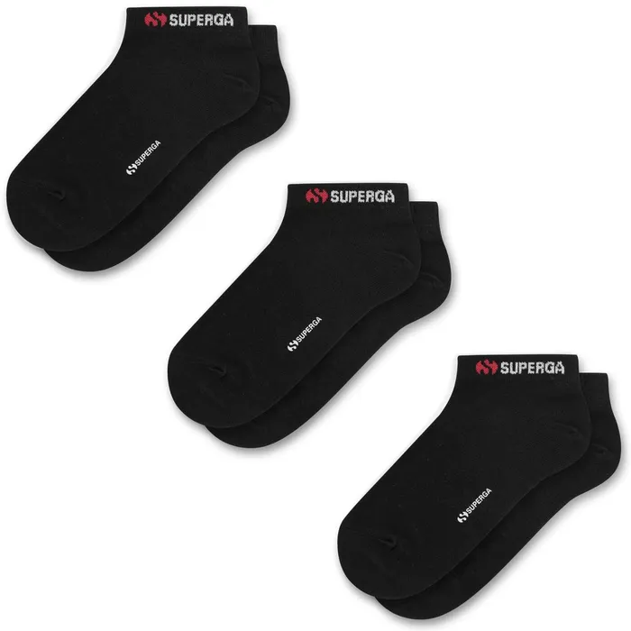 Men Socks Unisex SPNOOS11 NO SHOW 3PACK Inliner BLACK Superga Socks