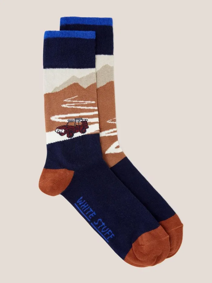 Men SOCKS White Stuff Roadtrip Scenic Ankle Sock Navy Multi Men SOCKS White Stuff Roadtrip Scenic Ankle Sock Navy Multi