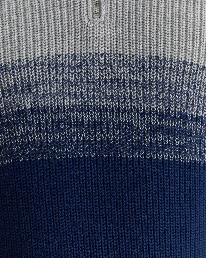 Men Sportscraft Knitwear Civic Quarter Zip Ball Point Blue