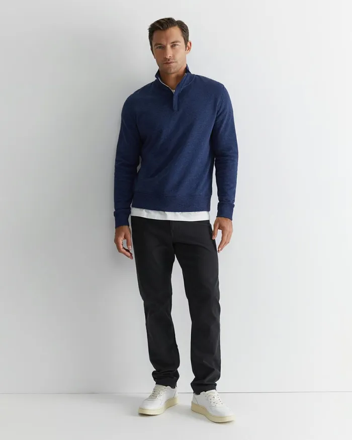 Men Sportscraft Knitwear Mont Quarter Zip Navy Melange