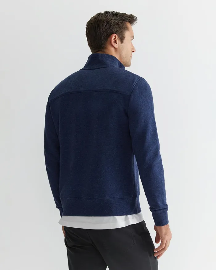 Men Sportscraft Knitwear Mont Quarter Zip Navy Melange