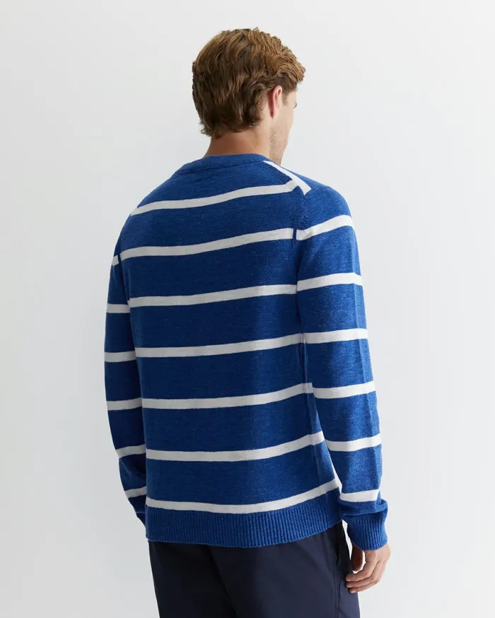Men Sportscraft Knitwear Oliver Stripe Knit Indigowhite