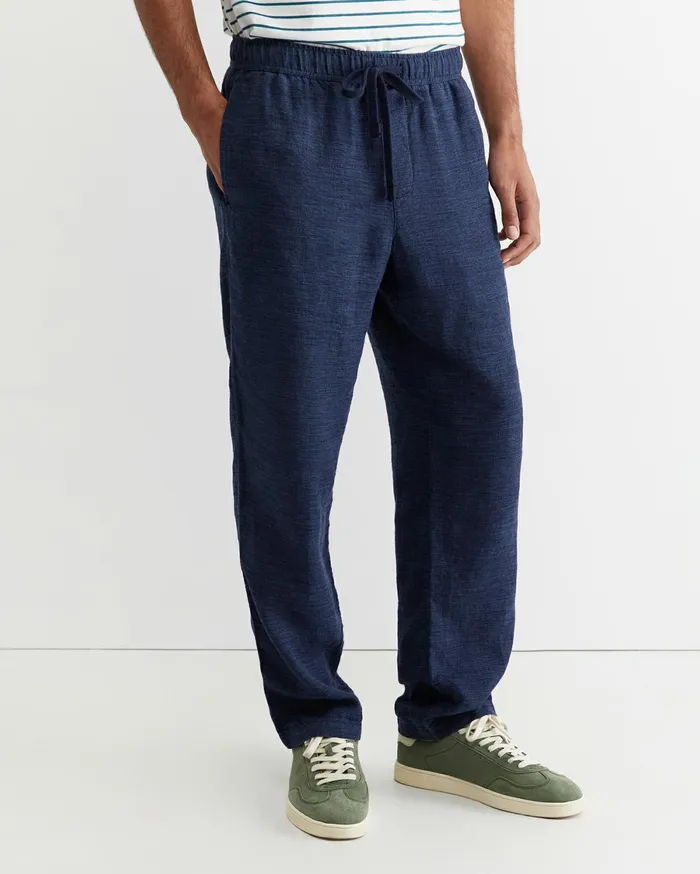 Men Sportscraft Pants Caffery Yarn Dyed Linen Pant Navy
