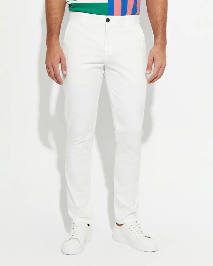Men Sportscraft Pants Smith Tapered Chinos White