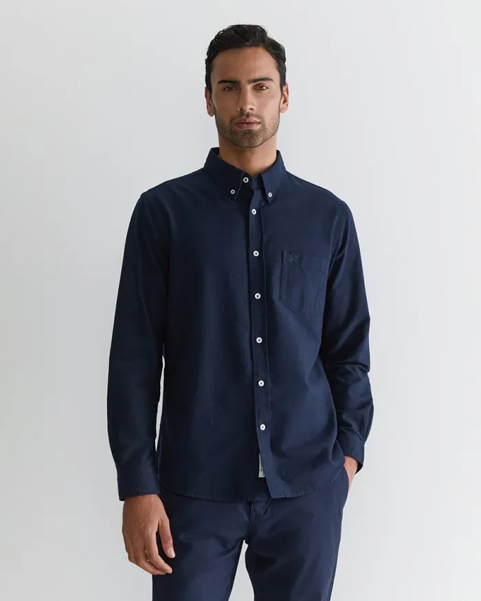 Men Sportscraft Shirts Oxford Long Sleeve Shirt Classic Navy