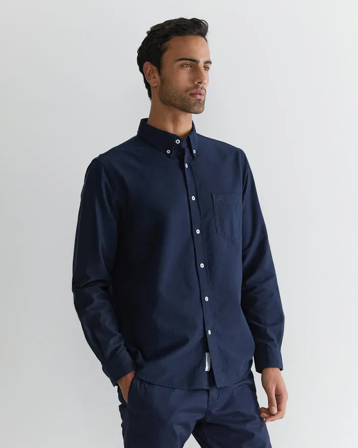 Men Sportscraft Shirts Oxford Long Sleeve Shirt Classic Navy
