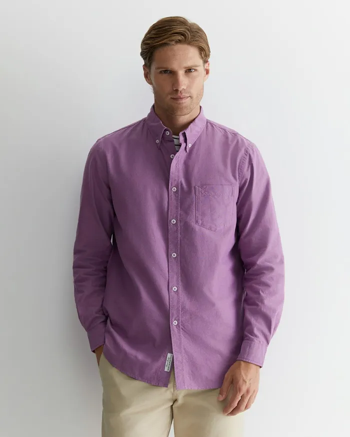 Men Sportscraft Shirts Oxford Long Sleeve Shirt Lilac