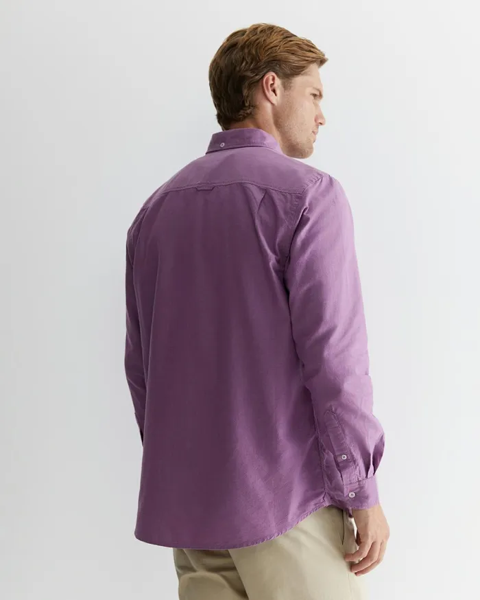 Men Sportscraft Shirts Oxford Long Sleeve Shirt Lilac