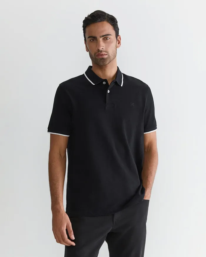 Men Sportscraft TShirts and Polos Tipped Pique Polo Black