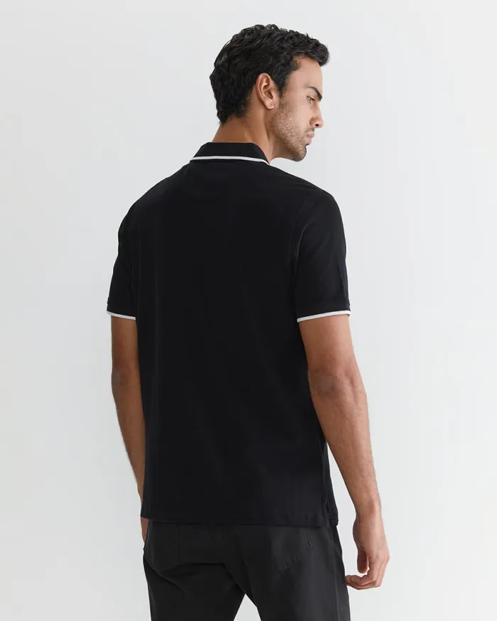 Men Sportscraft TShirts and Polos Tipped Pique Polo Black