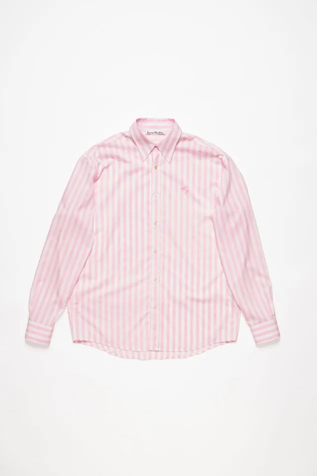 Men Stripe Buttonup Shirt Pinkwhite Acne Studios Shirts