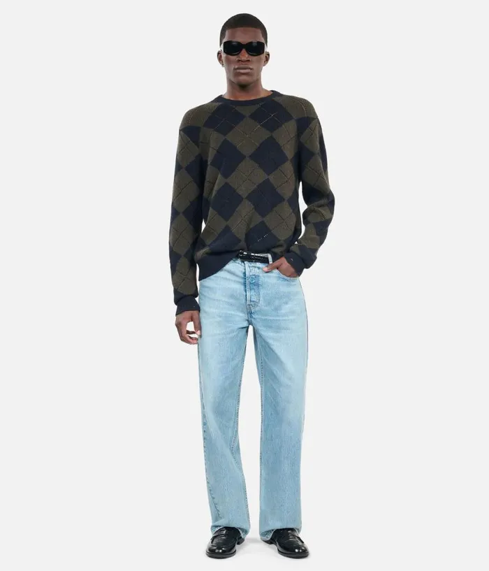 Men Sweaters THE KOOPLES Black And Khaki Diamond Sweater