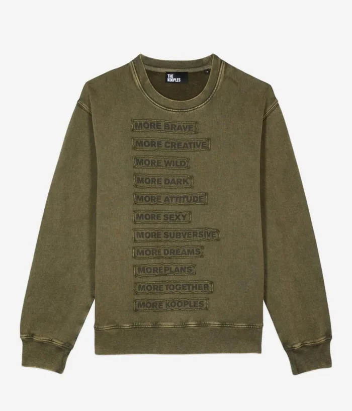 Men Sweatshirts and Sweatpants THE KOOPLES Khaki Patch Sweatshirt Men Sweatshirts and Sweatpants THE KOOPLES Khaki Patch Sweatshirt