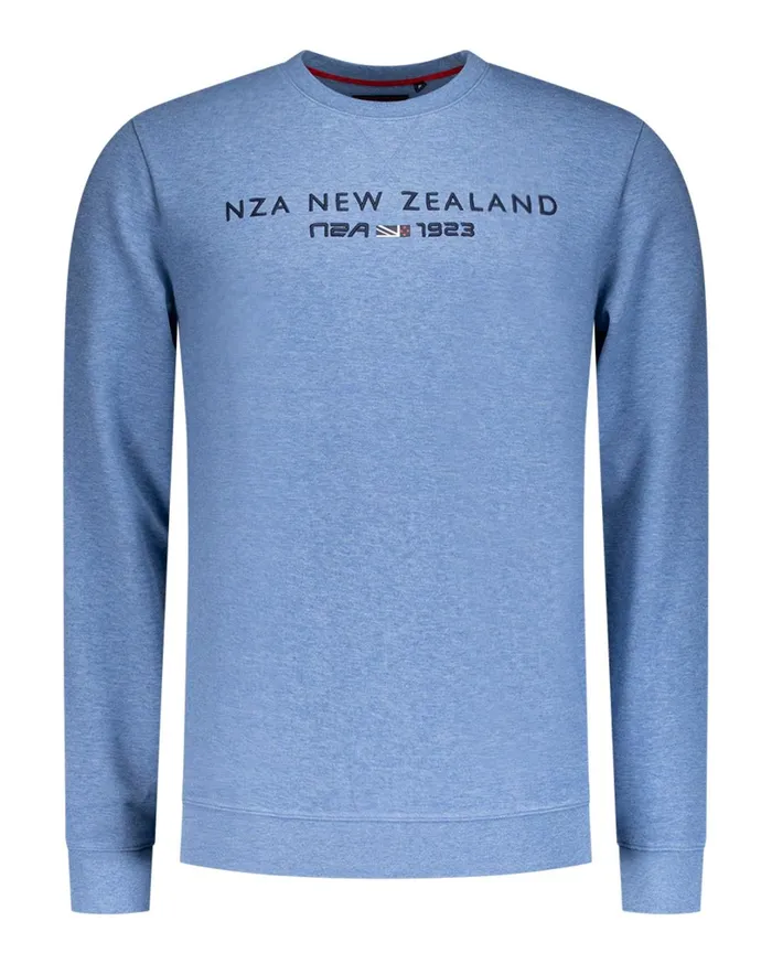 Men Sweatshirts NZA New Zealand Auckland Blue Sweater With Nza Logo 8211 Brave Blue