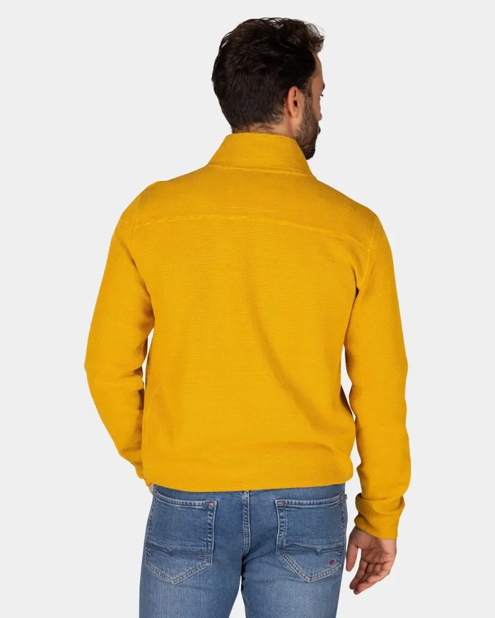 Men Sweatshirts NZA New Zealand Auckland Ochre Yellow Cotton HalfZip Sweater 8211 Warm Ocre