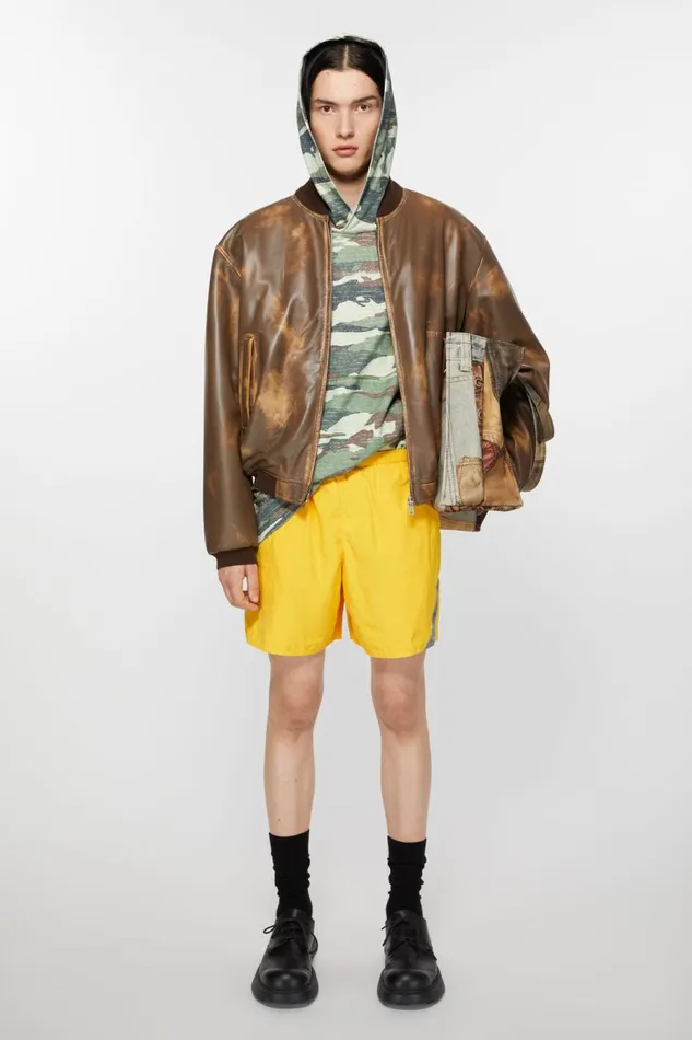 Men Swim Shorts Yellow Acne Studios Shorts