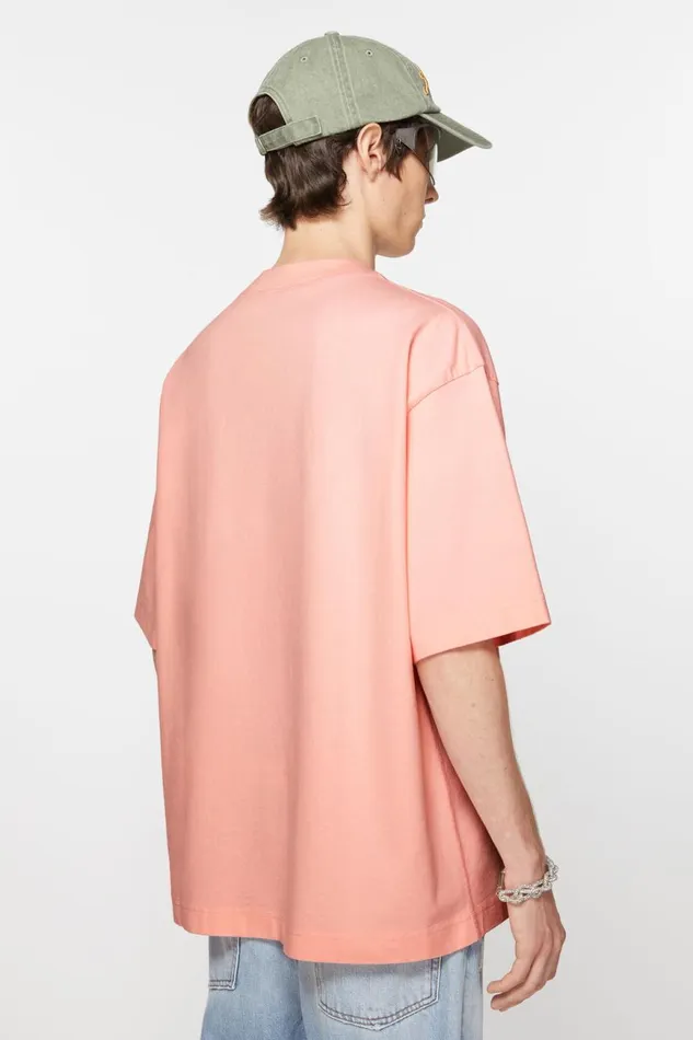 Men Tshirt Logo Pale Pink Acne Studios Tshirts