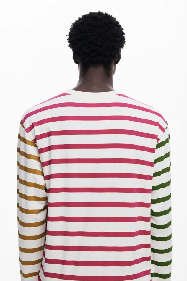 Men Tshirts Desigual Multicolor Striped Tshirt