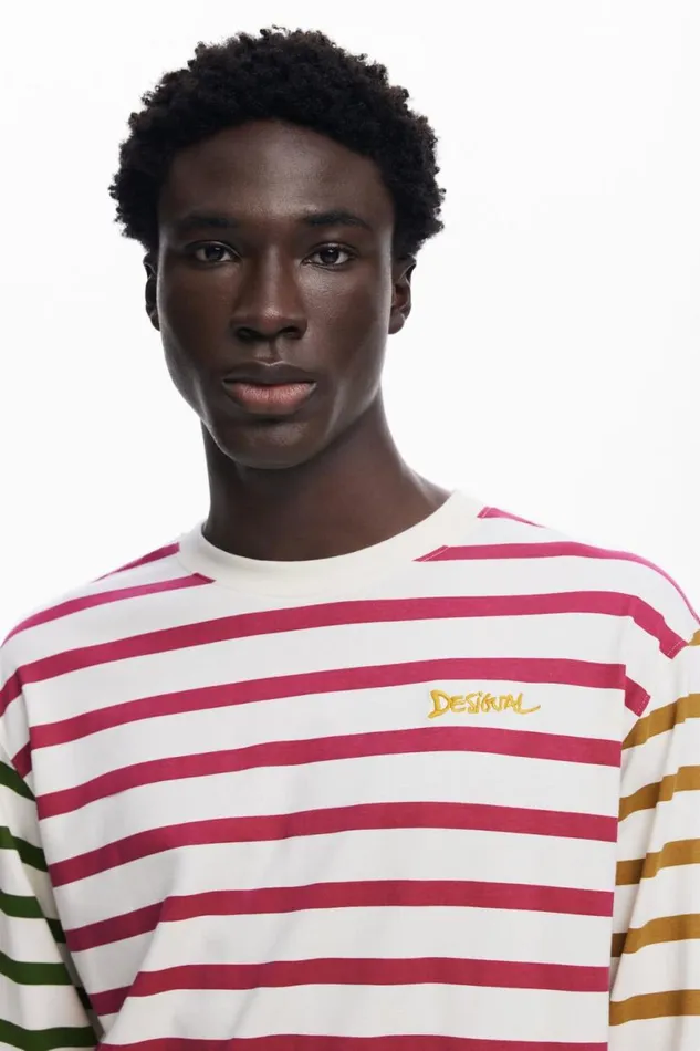 Men Tshirts Desigual Multicolor Striped Tshirt