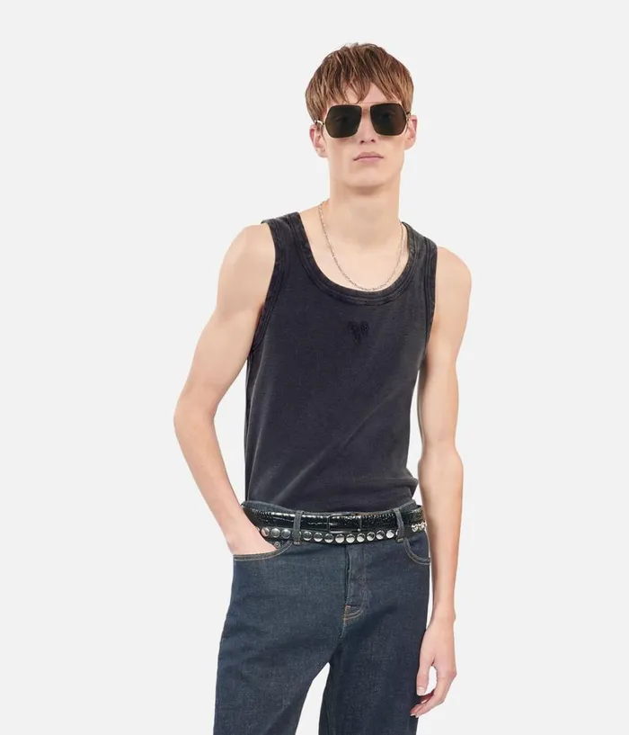Men Tshirts THE KOOPLES Black Heart Tank Top