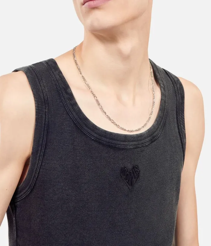 Men Tshirts THE KOOPLES Black Heart Tank Top Men Tshirts THE KOOPLES Black Heart Tank Top