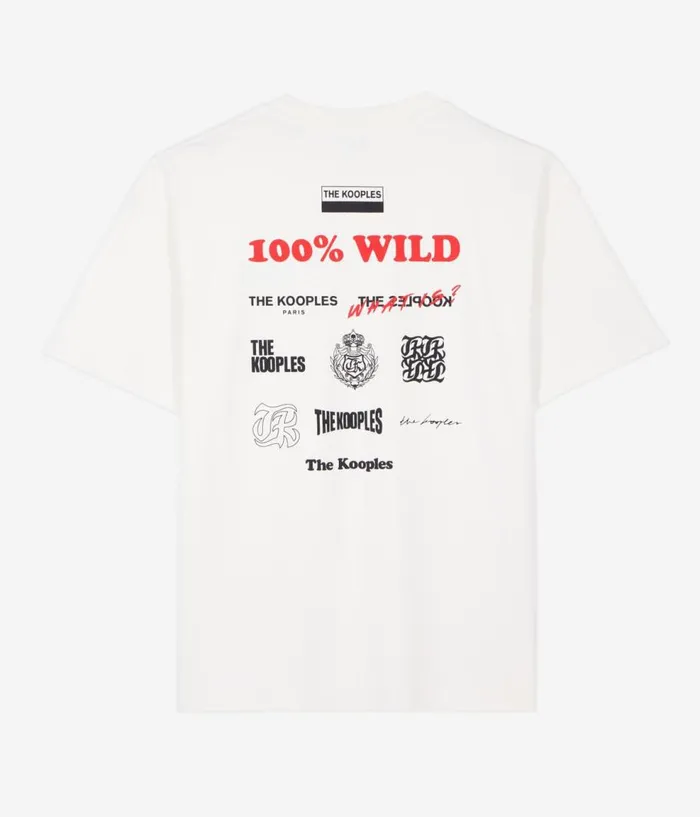 Men Tshirts THE KOOPLES Ecru 100 Wild Serigraphy Tshirt Men Tshirts THE KOOPLES Ecru 100 Wild Serigraphy Tshirt
