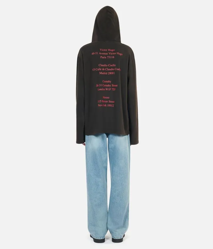 Men Tshirts THE KOOPLES Longsleeved Black Hooded Locations Serigraphy Tshirt Men Tshirts THE KOOPLES Longsleeved Black Hooded Locations Serigraphy Tshirt