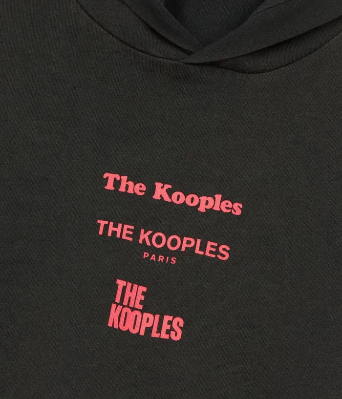 Men Tshirts THE KOOPLES Longsleeved Black Hooded Locations Serigraphy Tshirt Men Tshirts THE KOOPLES Longsleeved Black Hooded Locations Serigraphy Tshirt