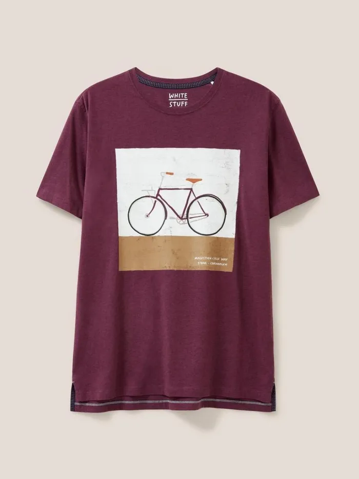 Men TSHIRTS White Stuff City Cruiser Graphic Tshirt Mid Plum Men TSHIRTS White Stuff City Cruiser Graphic Tshirt Mid Plum