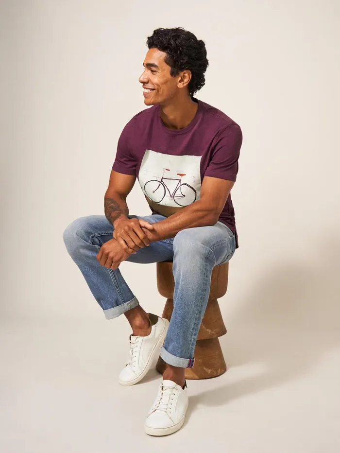 Men TSHIRTS White Stuff City Cruiser Graphic Tshirt Mid Plum Men TSHIRTS White Stuff City Cruiser Graphic Tshirt Mid Plum