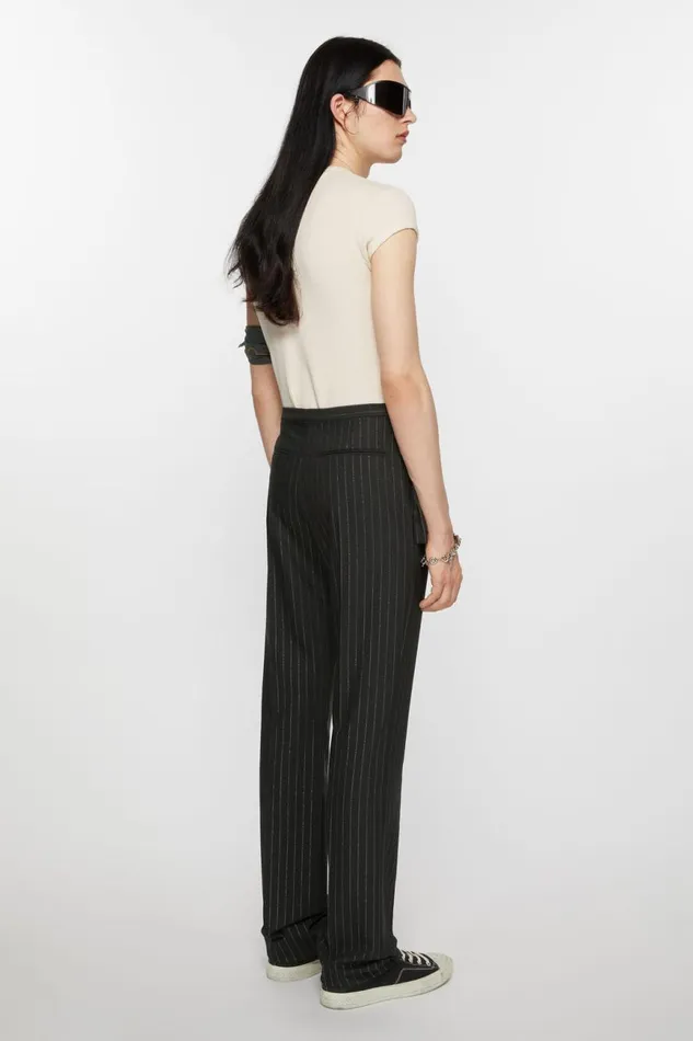 Men Tailored Pinstripe Trousers Black Acne Studios Trousers