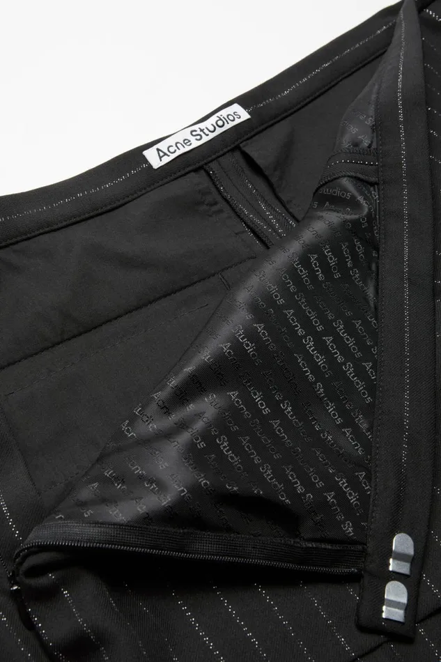 Men Tailored Pinstripe Trousers Black Acne Studios Trousers