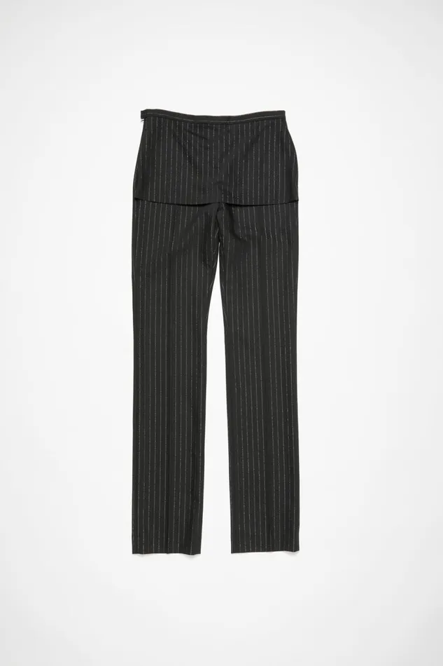 Men Tailored Pinstripe Trousers Black Acne Studios Trousers