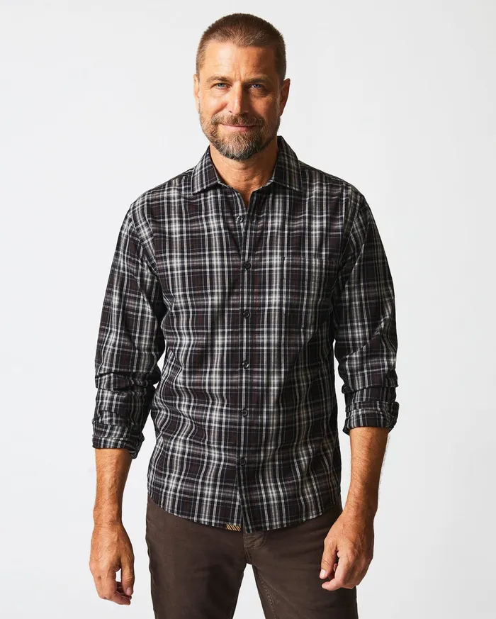 Men Tonal Plaid Tuscumbia Shirt Blackmulti Billy Reid Shirting