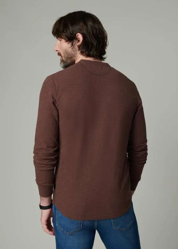 Men Tops Tees Joe039s Jeans DWIGHT DOUBLE FACE HENLEY Chocolate Martini
