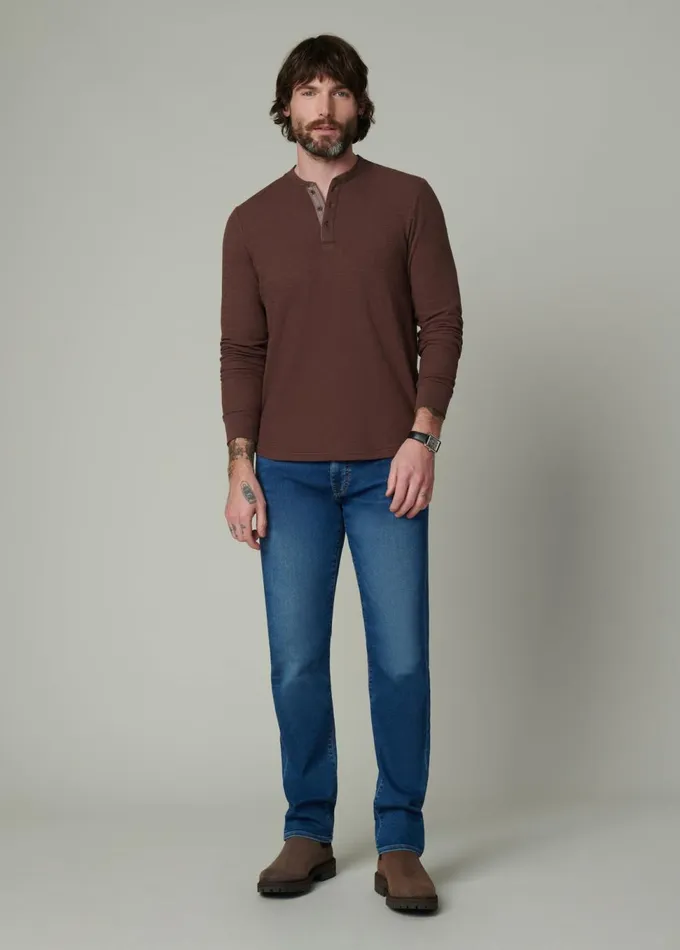 Men Tops Tees Joe039s Jeans DWIGHT DOUBLE FACE HENLEY Chocolate Martini