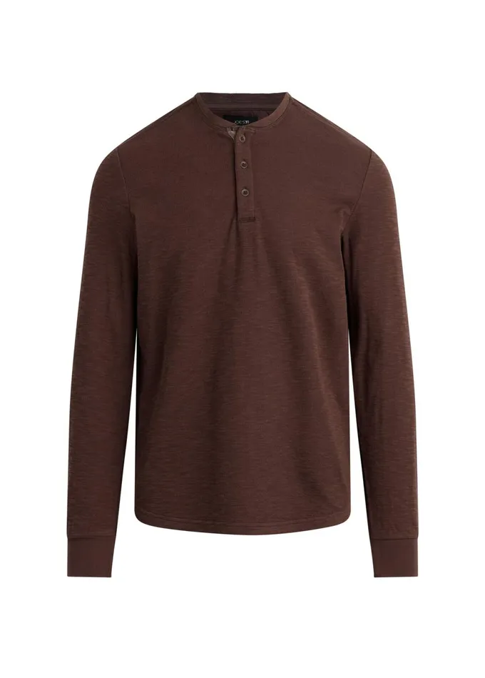 Men Tops Tees Joe039s Jeans DWIGHT DOUBLE FACE HENLEY Chocolate Martini